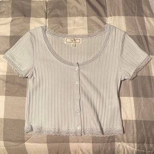 Hippie rose light blue crop top